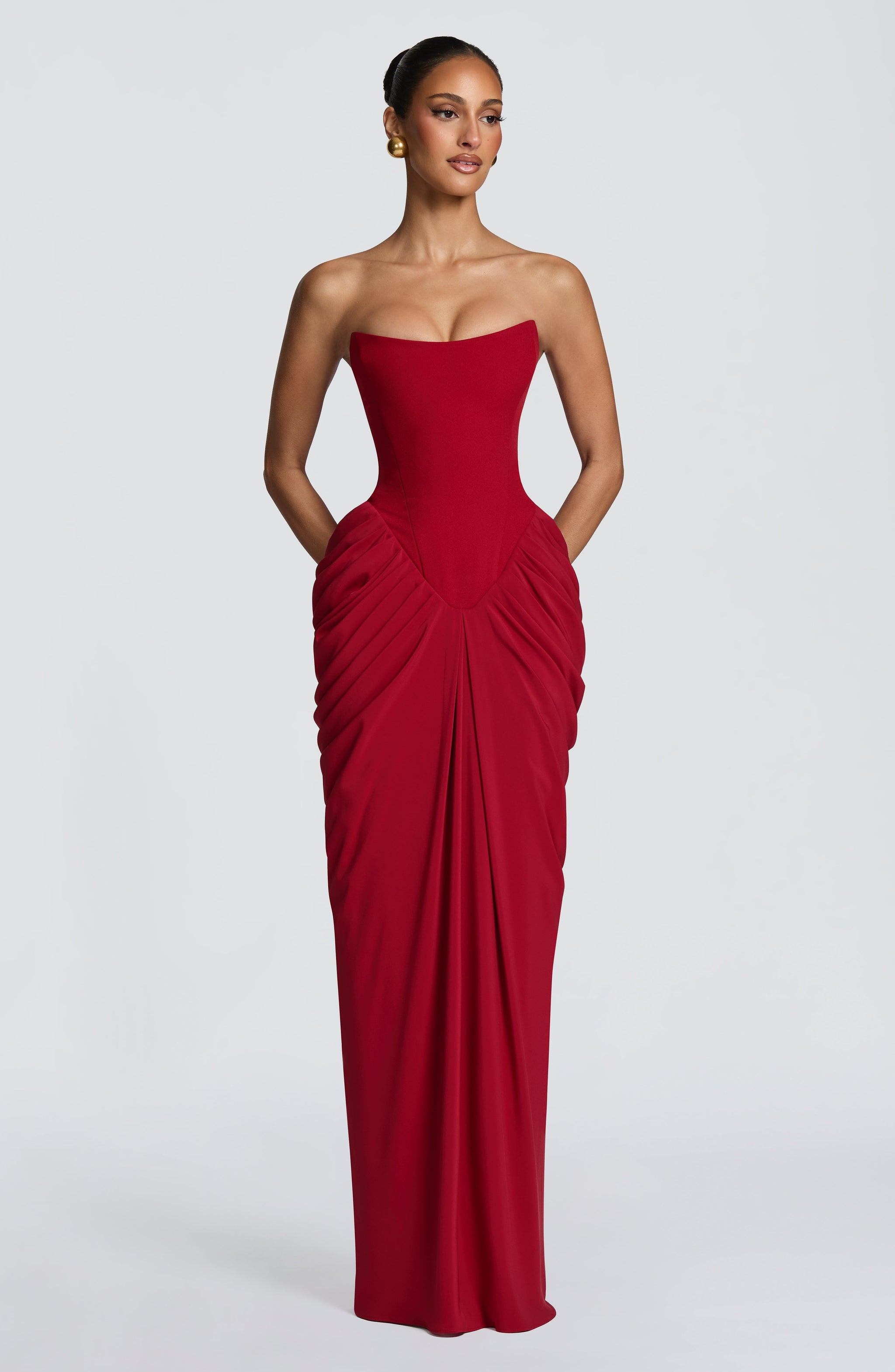 Noura Maxi Dress - Deep Red