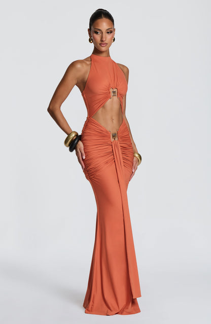 Aesha Maxi Dress - Burnt Orange